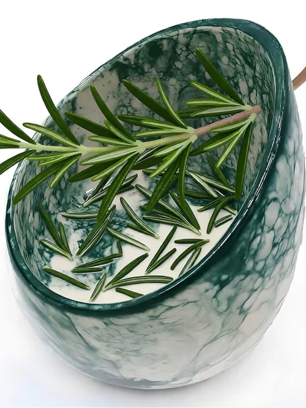 Amazon Green and Cream Marbleized Ceramic Tool